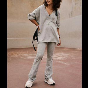 FREE PEOPLE MOVEMENT HEATHER GREY HOT SHOT REVERSIBLE LONG SLEEVE SET